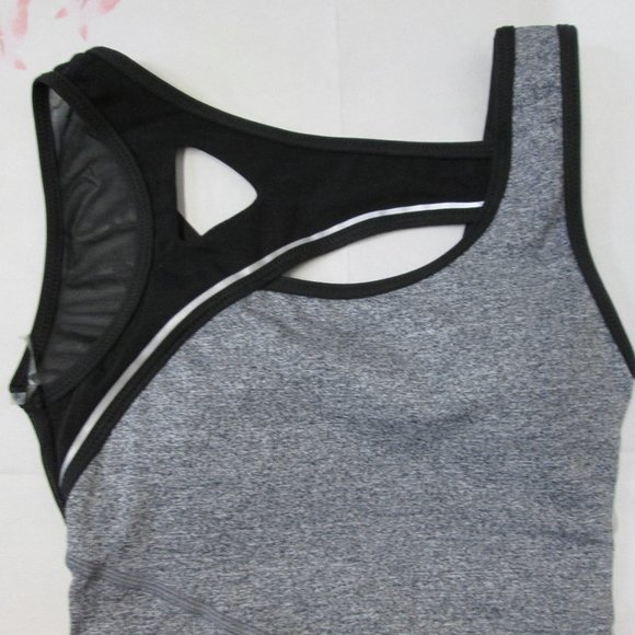 Capezio Leotard SA Small New Dance Ballet Jazz Costume Gray Tank - Picture 4 of 6